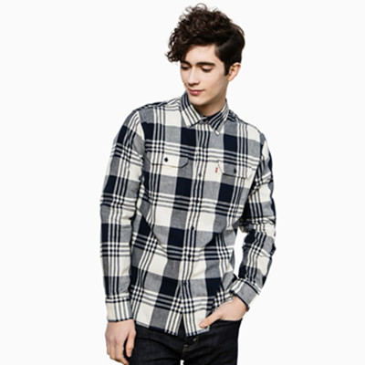 新低！李维斯翻领尖领长袖格子衬衫19587-0012