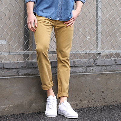 休闲百搭！Lee男装男士时尚百搭修身直筒休闲裤L160751MX3KT