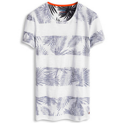 夏季单品！ESPRIT男士短袖条纹印花T恤-046CC2K002