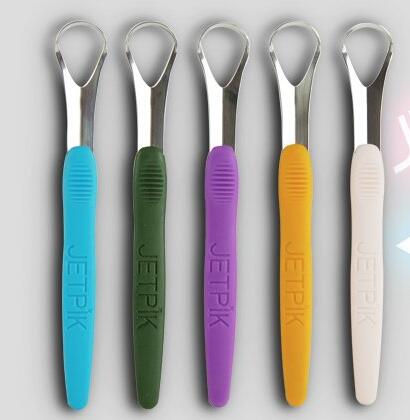 去口臭！JETPIK 美国 刮舌器 舌苔清洁器 蓝色