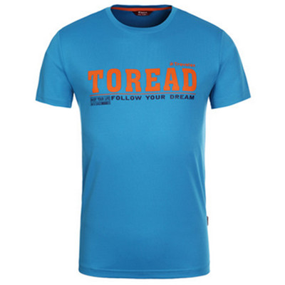 基础款式！探路者男士户外舒适透气排汗短袖LOGO印花T恤TAJE82980-1