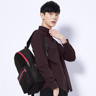 休闲百搭！gxg.jeans男士时尚修身星星休闲青年长袖衬衫#53603194