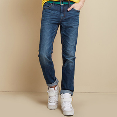 休闲百搭！森马直筒水洗小脚牛仔裤10315241907