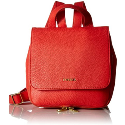 别致好看！Fossil Preston 真皮双肩包