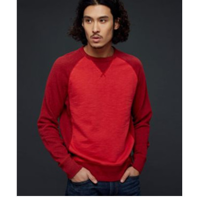 保暖舒适！Gap纯棉时尚拼色毛圈插肩卫衣124939