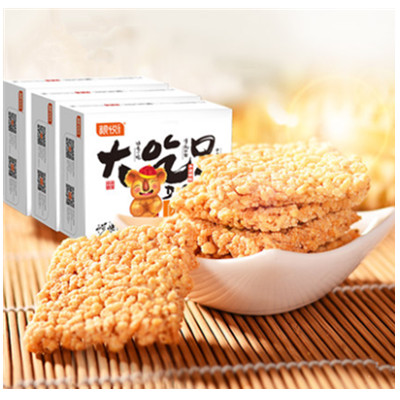 越嚼越香！粮悦小吃农家锅巴400gX3盒