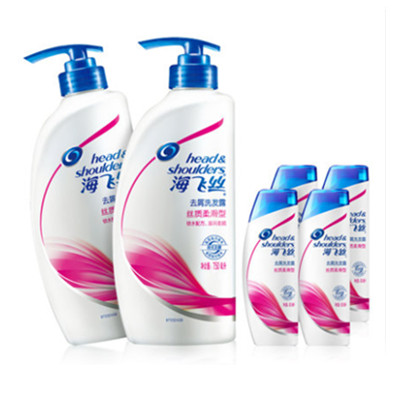 长效去屑！海飞丝丝质柔滑洗发露套装750ml*2
