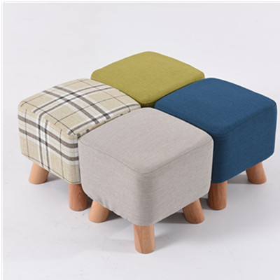 小巧实用！家逸 实木布艺小凳子沙发脚凳 换鞋凳 小矮凳