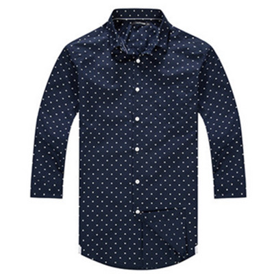 新低！太平鸟时尚藏青七分袖衬衫B2CB41811