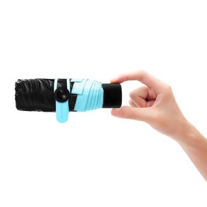 马卡龙色！PINKKIWI 五折折叠防晒伞黑胶太阳伞