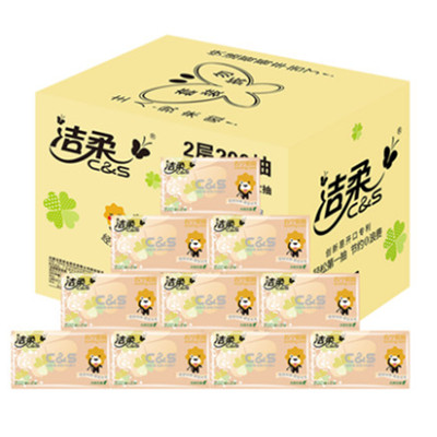 洁净柔韧！洁柔抽纸2层200抽18包整箱