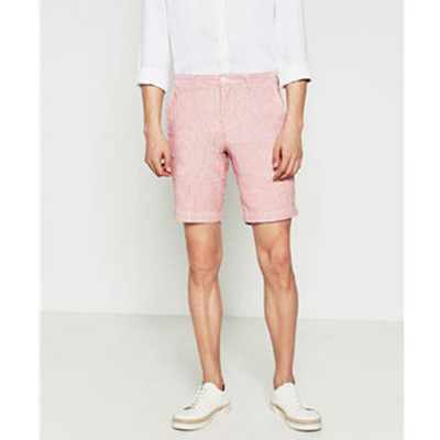 新低！ZARA男装泡泡纱百慕大短裤06153402600
