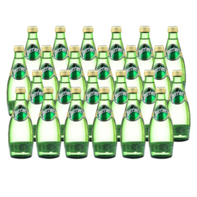 纯净解渴！法国巴黎水原味天然含气矿泉水330ml*24瓶
