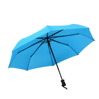多色可选！索格斯 超强8骨抗风彩色雨伞 全自动开关 浅蓝色