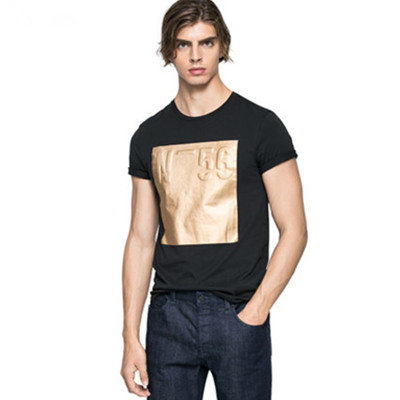 休闲百搭！杰克琼斯印花纯棉修身短袖T恤E|215301028