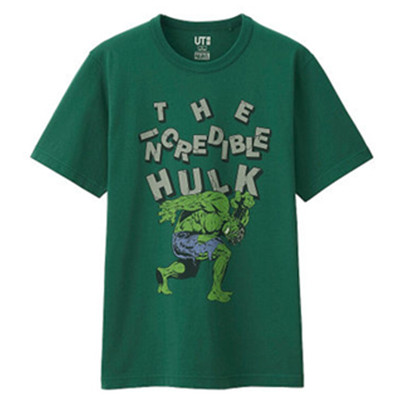 绿巨人印花！UNIQLO优衣库男装Marvel印花T恤(短袖)185995