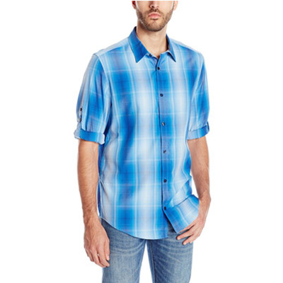 再降！Calvin Klein Roll Up 男式格纹衬衫