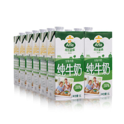 进口牛奶！爱氏晨曦 全脂牛奶 1L*12 整箱装