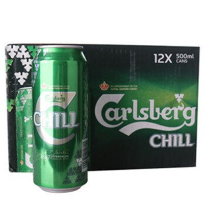 清凉解暑！Carlsberg嘉士伯冰纯啤酒500ml*12听