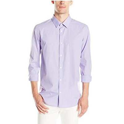 尺码齐全！Calvin Klein Mini-Check Poplin男休闲衬衫