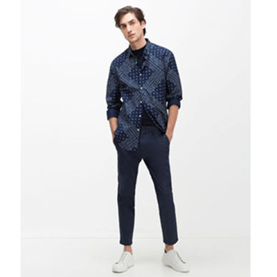 秋季单品！ZARA 男装 棉质印花衬衫 04728402401