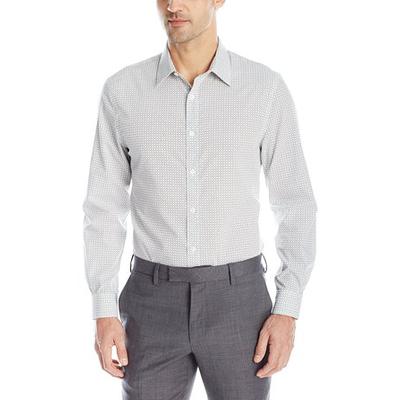 格子印花！Perry Ellis Exclusive 男士纯棉长袖衬衫
