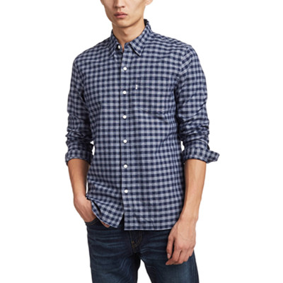 休闲百搭！Levi's李维斯L/SWovens男式修身长袖衬衫