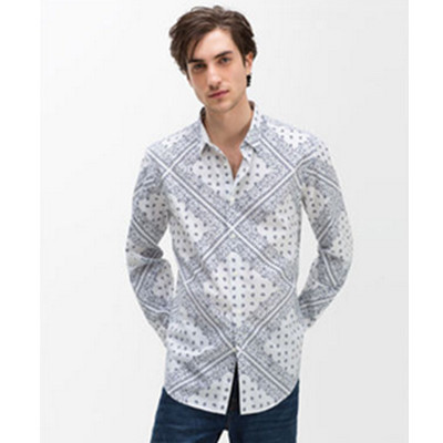 直降！ZARA男装棉质印花衬衫04728402250