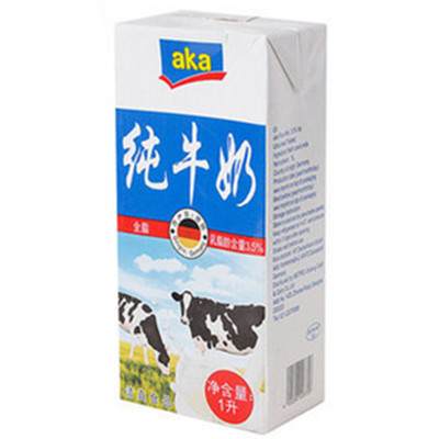 德国进口！麦德龙aka宜客全脂牛奶3.5% 1L*12盒