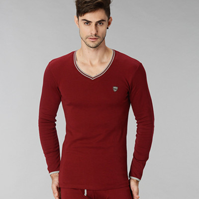 价格不错！贵源绒男士V领保暖内衣套装