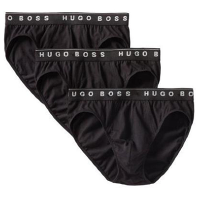 混色三件装！BOSS HUGO BOSS男士纯棉三角内裤3条装