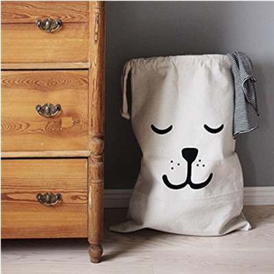 方便美观！馨窝 童趣束口袋房间整理帆布袋
