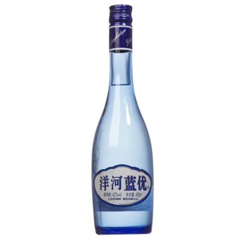 酒体绵甜！洋河 蓝优42度白酒 480ml