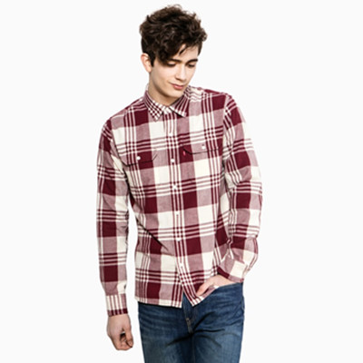 新风尚！Levi's李维斯翻领尖领长袖格子衬衫19587-0011
