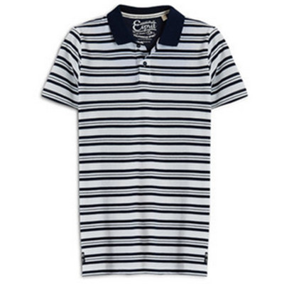 新风尚！ESPRIT男士全棉条纹短袖Polo衫-056EE2K030