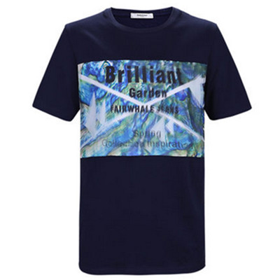 新风尚！马克华菲男士休闲时尚欧根纱字母印花短袖T恤7161217027