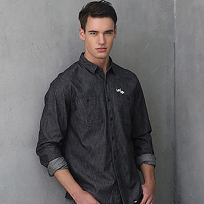 新风尚！Lee男士灰色长袖翻领衬衫L15982R503RD