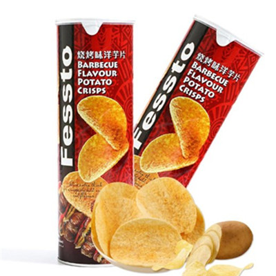 香脆可口！Fessto 菲思图 烧烤味薯片(膨化食品)160g*2