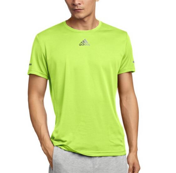 高反光logo！adidas 阿迪达斯 男式 跑步短袖T恤