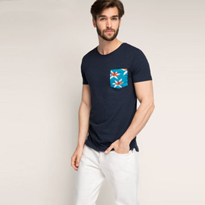 潮男必备！ESPRIT全棉口袋印花短袖T恤056EE2K009