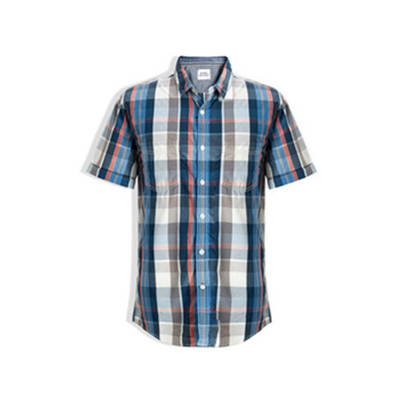 休闲流行！ESPRIT EDC全棉大格子短袖衬衫066CC2F004