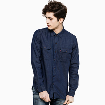 新风尚！Levi's李维斯男士做旧水洗翻领长袖牛仔衬衫19573-0028