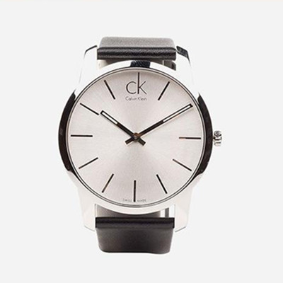 时尚硬朗！Calvin Klein 卡文克莱 男式石英皮带腕表 黑色