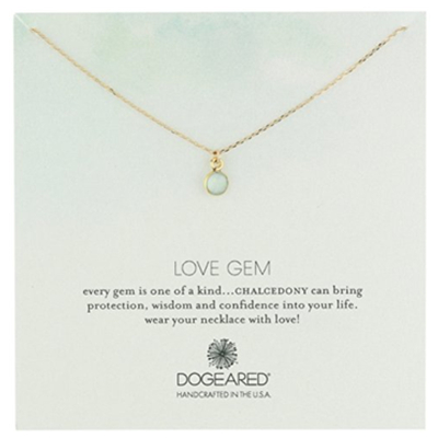 送妹子！Dogeared 朵吉尔Love Gem Round l宝石吊坠纯银项链
