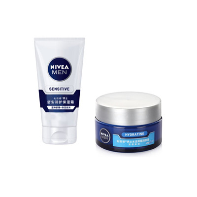 深层护理！妮维雅 男士舒安润护保湿霜75g+水活深层润肤霜50g