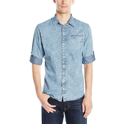 M码！Calvin Klein Jeans Roll Tab男士牛仔衬衫