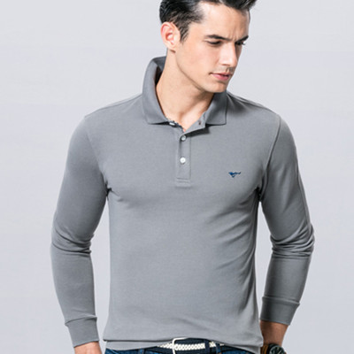 休闲百搭！七匹狼长袖纯棉polo衫E650601702