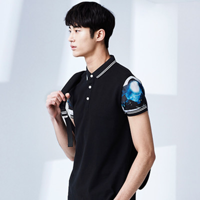 休闲百搭！GXG男士时尚休闲T恤短袖POLO衫#52224164