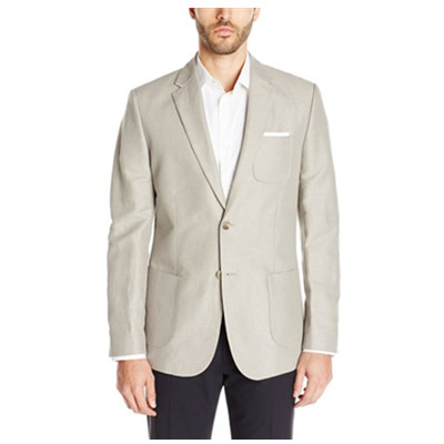 休闲时尚！Calvin Klein Textured Linen男士西装外套