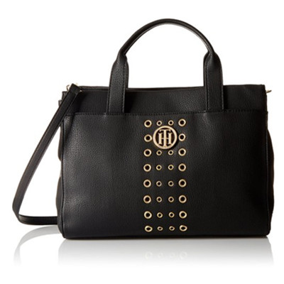 三色可选！Tommy Hilfiger Eyelet 女士真皮单肩手提包